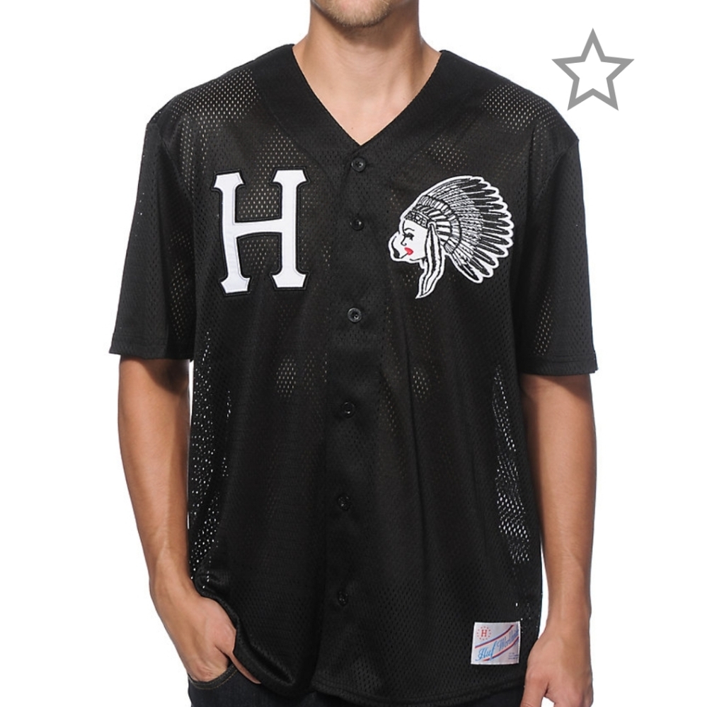 HUF Indian Chief Mesh Baseball Jersey Unisex rare